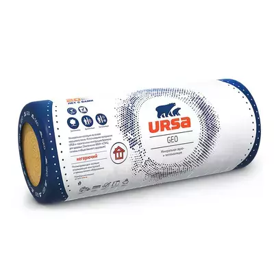 Утеплитель Ursa Geo М-25 Ф (фольгированный) 9000*1200*50мм 10.80м2 0.540м3 минвата (стекловолокно)