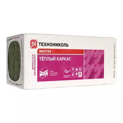 Утеплитель ТехноНИКОЛЬ Теплый каркас 1200*610*100мм 3.66м2 0.366м3 минвата (стекловолокно)