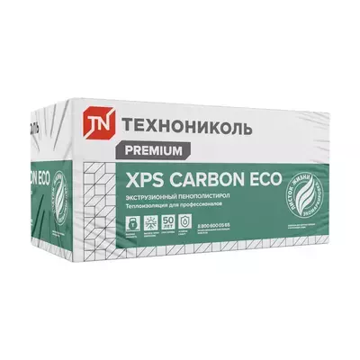 Утеплитель ТехноНИКОЛЬ XPS Carbon eco TB (со ступенчатой кромкой) 1180*580*100 (50*2)мм 2.74м2 0.274м3 экструдированный пенополистирол