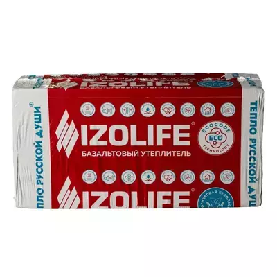 Утеплитель Izolife Л-35 Оптима 1200*600*100мм 2.88м2 0.288м3 минвата (базальт)