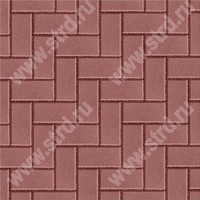 Тротуарная плитка Брусчатка 2П6ф Красный полный прокрас на сером цементе основа - серый цемент 200*100*60мм Нобетек