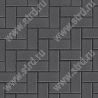 Тротуарная плитка Брусчатка 2П6ф Черный полный прокрас на сером цементе основа - серый цемент 200*100*60мм Нобетек