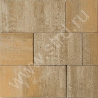 Тротуарная плитка Триада Color Mix Плато верхний прокрас mix основа - серый цемент набор на м2  t=60мм BRAER