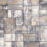 Тротуарная плитка Бавария Карелия верхний прокрас mix основа - серый цемент набор на м2  t=60мм МЗ 342