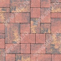 Тротуарная плитка Бавария Вулкан верхний прокрас mix основа - серый цемент набор на м2  t=60мм МЗ 342