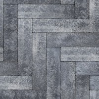Тротуарная плитка Ригель 2,0 Color Mix Ночь верхний прокрас mix основа - серый цемент 320*80*60мм BRAER
