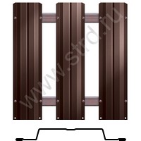 Штакетник металлический Barrera трапеция 0.08м 0.45мм Полиэстер двусторонний RAL 8017 (коричневый) ЮджинСТрой