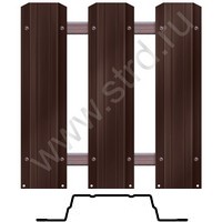 Штакетник металлический Barrera трапеция 0.118м 0.45мм Полиэстер двусторонний RAL 8017 (коричневый) ЮджинСТрой